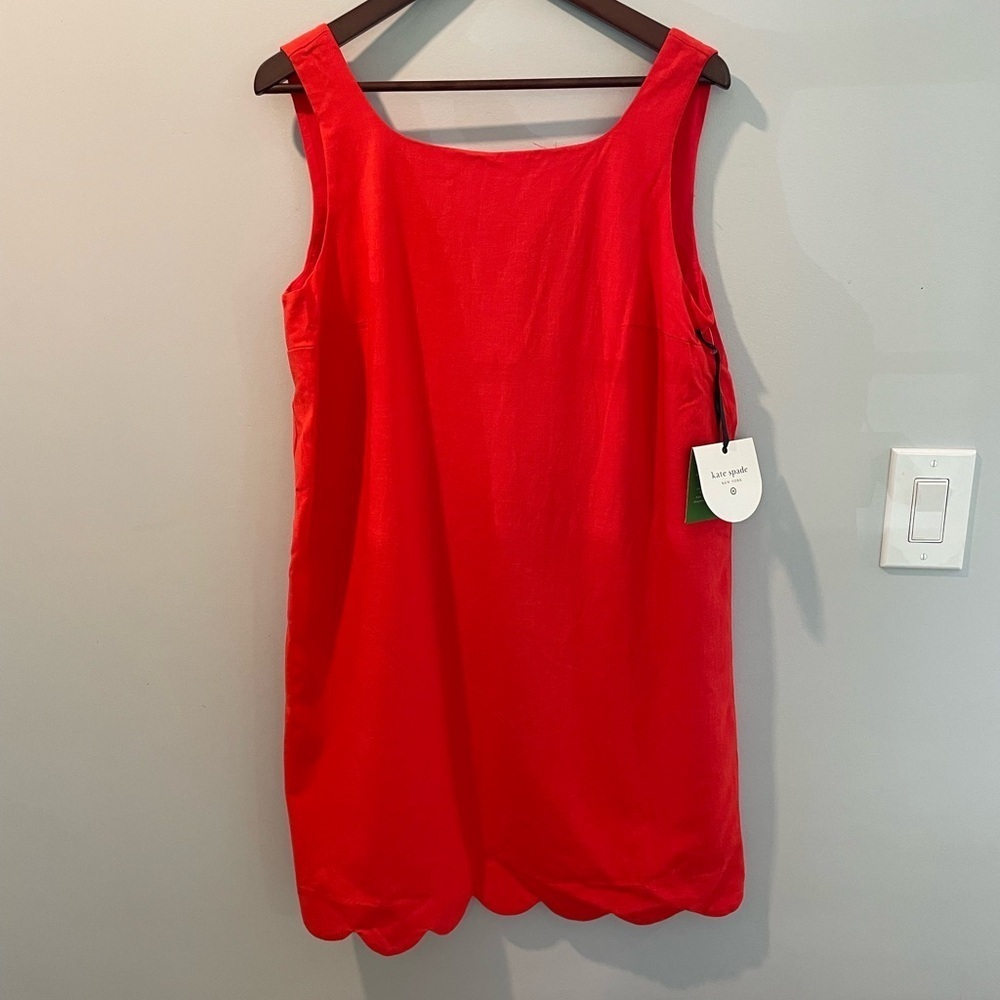 Kate Spade Target Collection Red Sleeveless Dress with Scalloped Hem​​​​